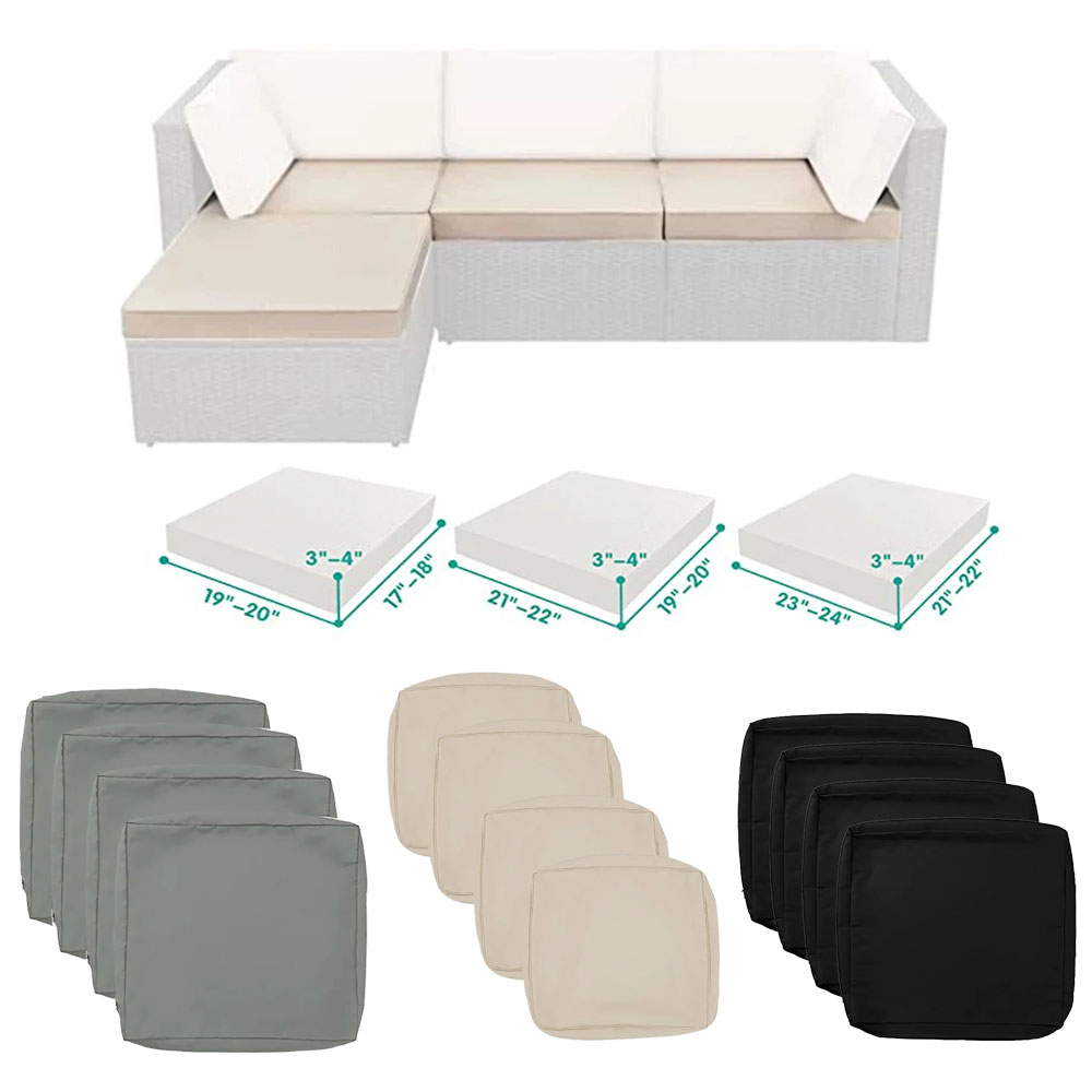 Outdoor Furniture Upholstery - 1-4 Zestaw Poduszek na Sofę, Poduszki
