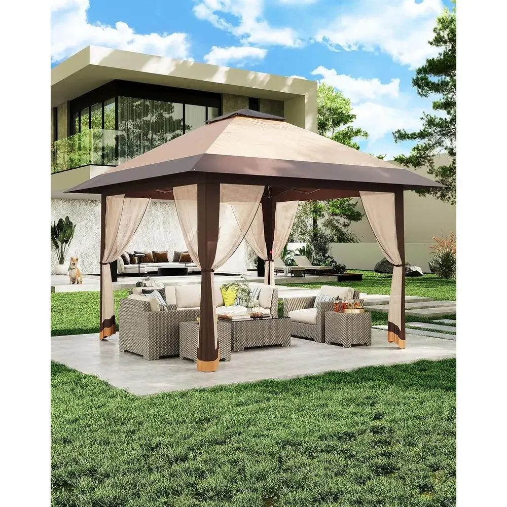 Outdoor Furniture Balcony - Altana ogrodowa 13x13 z siatkową osłoną,