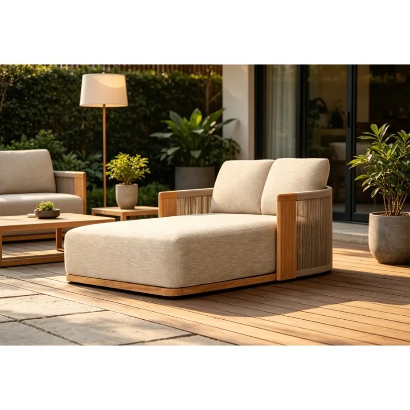 Outdoor Furniture Teak - Leżanka ogrodowa z teaku, odporna na