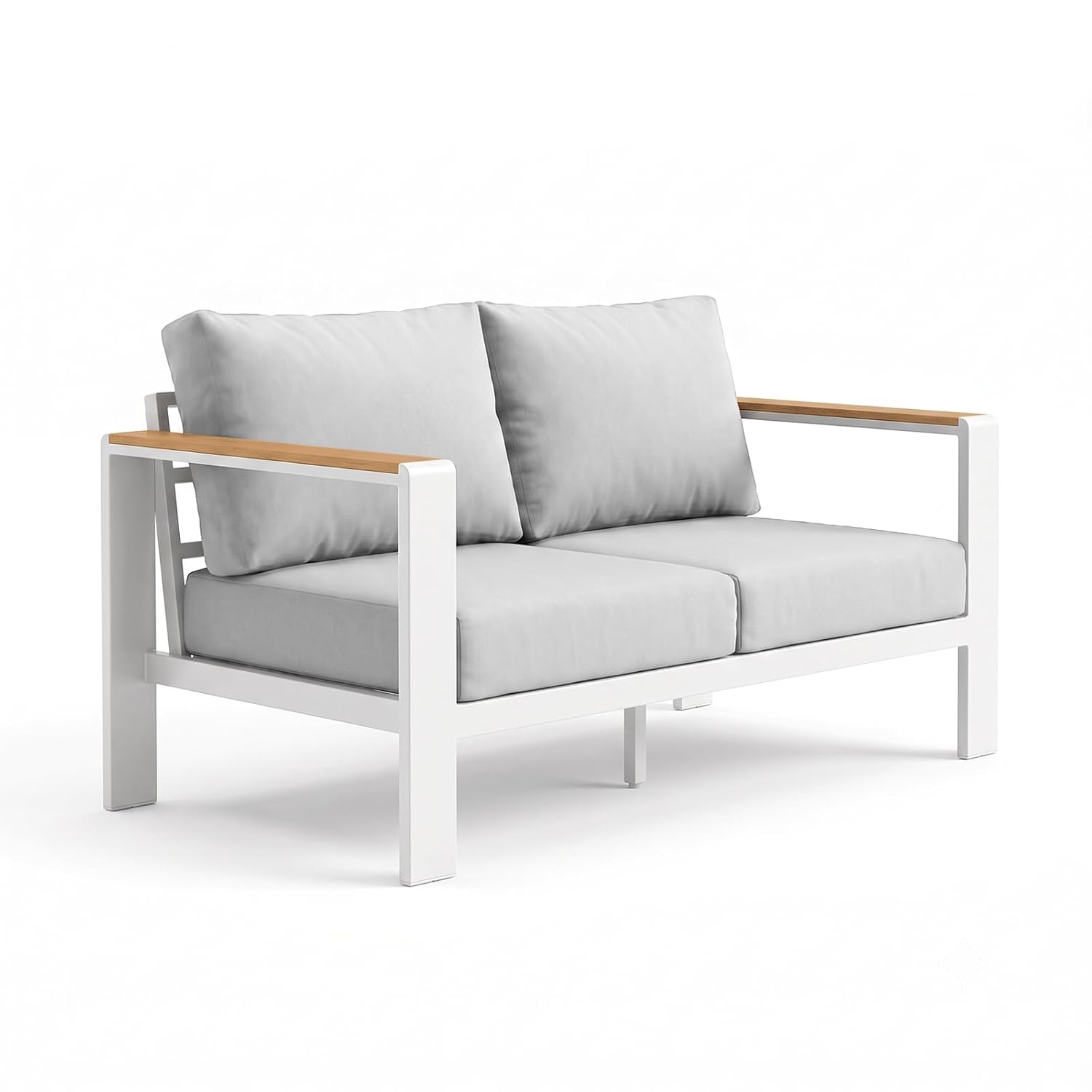 Outdoor Furniture Balcony - Aluminiowy dwuosobowy fotel ogrodowy, odporny na