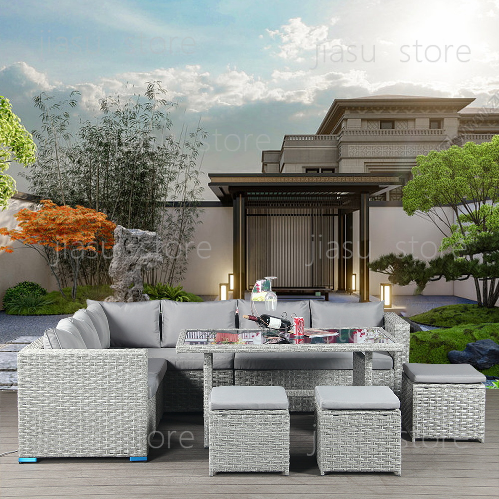 Outdoor Furniture Rattan - Zestaw mebli ogrodowych z rattanu, narożna
