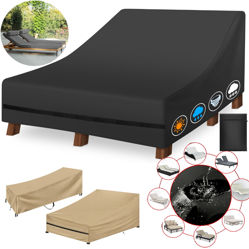 Outdoor Furniture Rattan - Wodoodporny Pokrowiec na Leżak Ogrodowy Podwójny/Pojedynczy