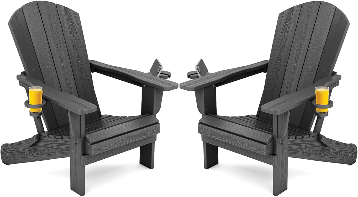 Outdoor Furniture Set With Fire Pit - Zestaw dwóch składanych krzeseł ogrodowych, wytrzymałe