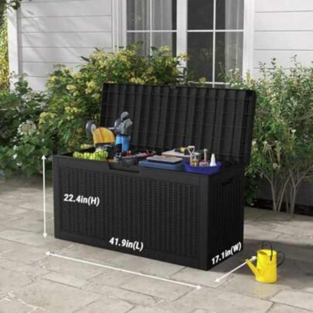 Outdoor Furniture Rattan - Zewnętrzny pojemnik do przechowywania, skrzynia ogrodowa,