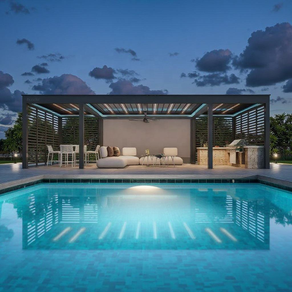 Outdoor Furniture Metal - Pergola prostokątna ze stopu aluminium w