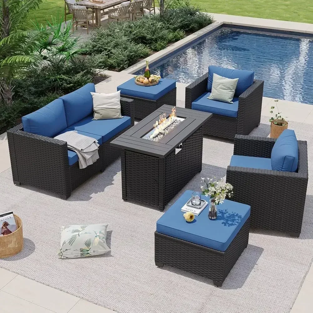 6-osobowy zestaw mebli ogrodow – Outdoor Furniture Set With Fire Pit recenzja i cena