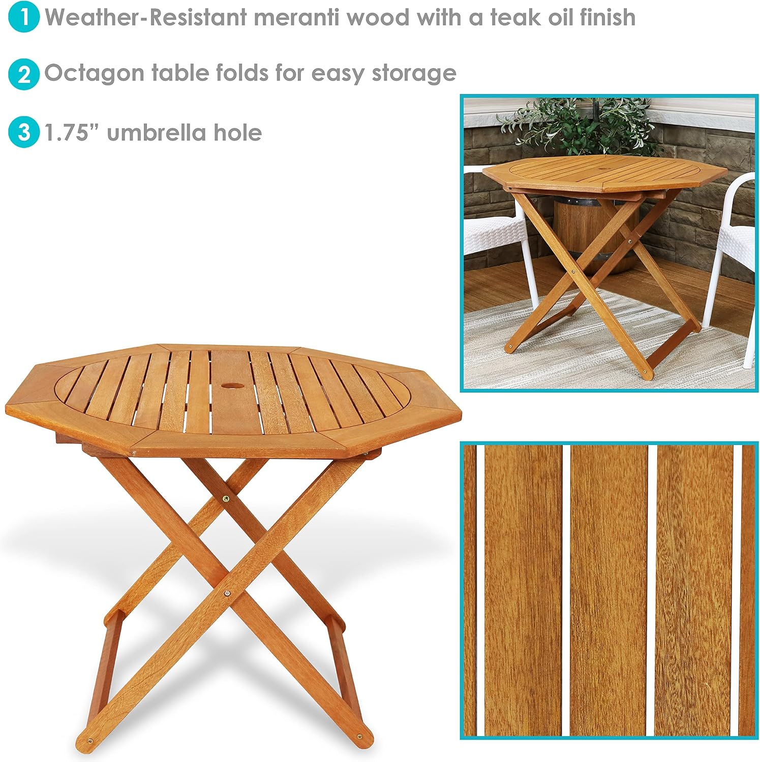 Składany stół ogrodowy z drewn – Outdoor Furniture Teak recenzja i cena