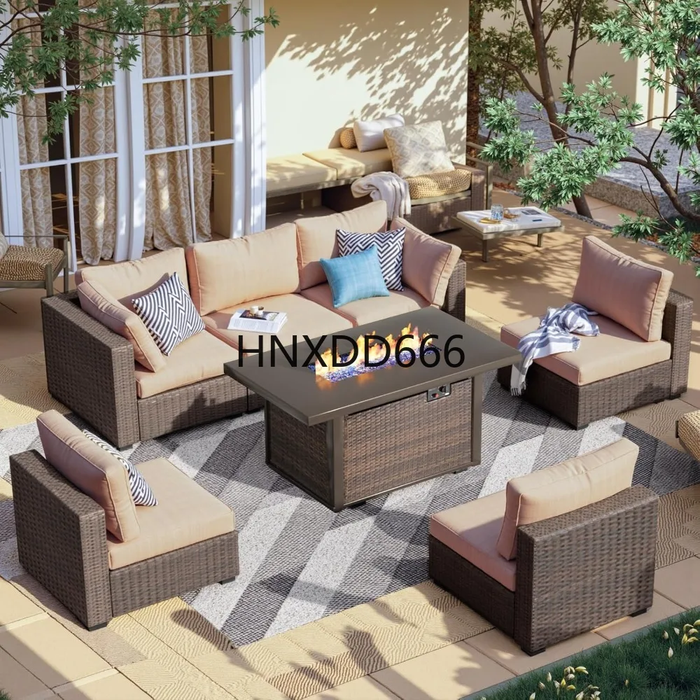 7-częściowy zestaw mebli ogrod – Outdoor Furniture Set With Fire Pit recenzja i cena