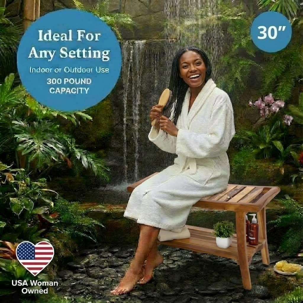 Ławka prysznicowa z drewna tek – Outdoor Furniture Teak recenzja i cena