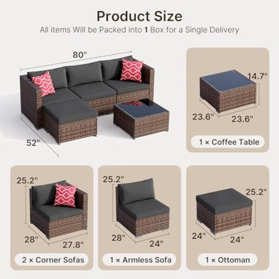5-częściowy zestaw mebli ogrod – Outdoor Furniture Rattan recenzja i cena