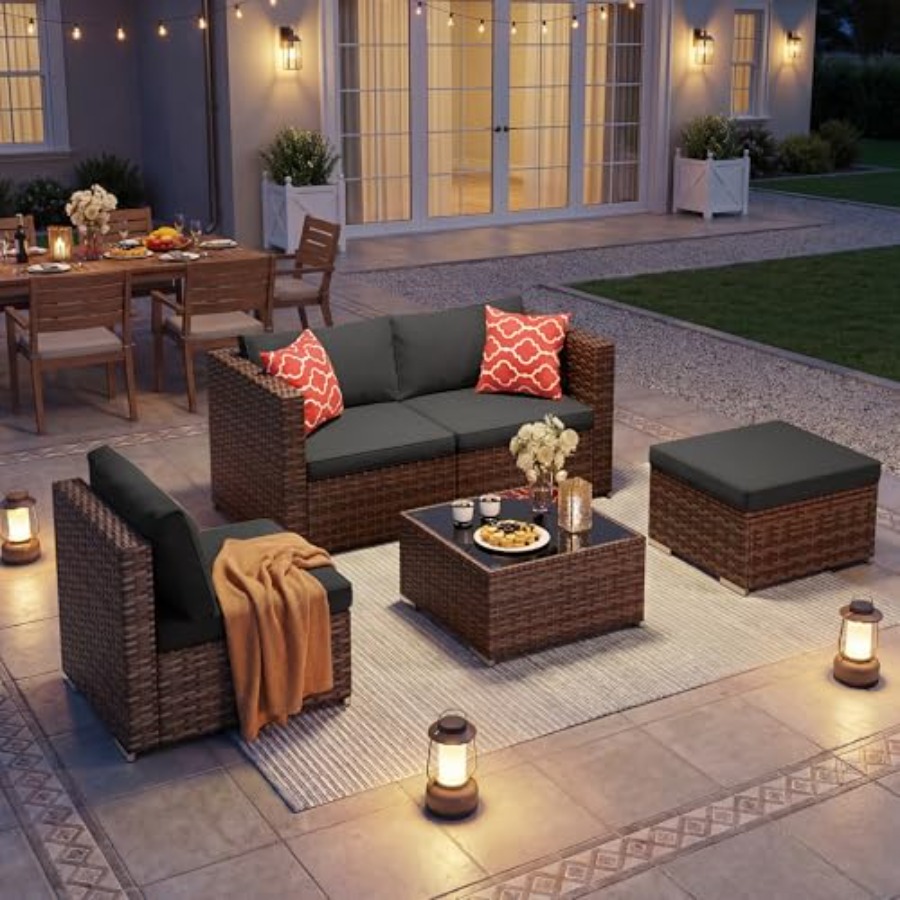 5-częściowy zestaw mebli ogrod – Outdoor Furniture Rattan recenzja i cena