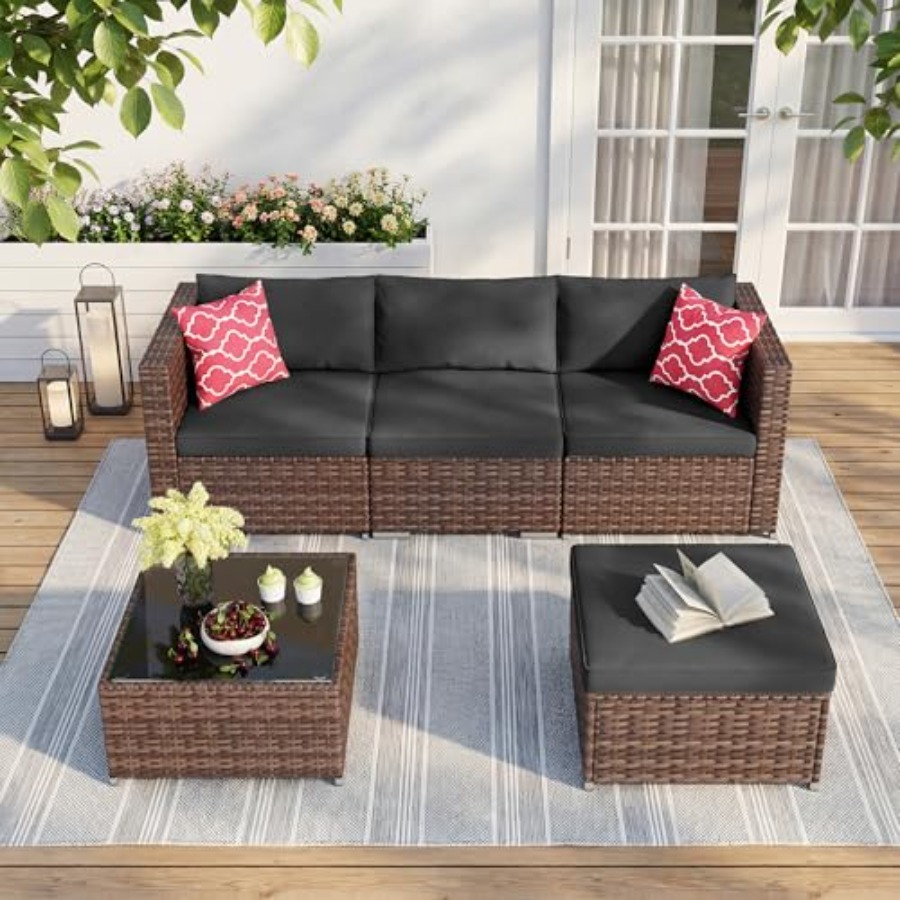 5-częściowy zestaw mebli ogrod – Outdoor Furniture Rattan recenzja i cena