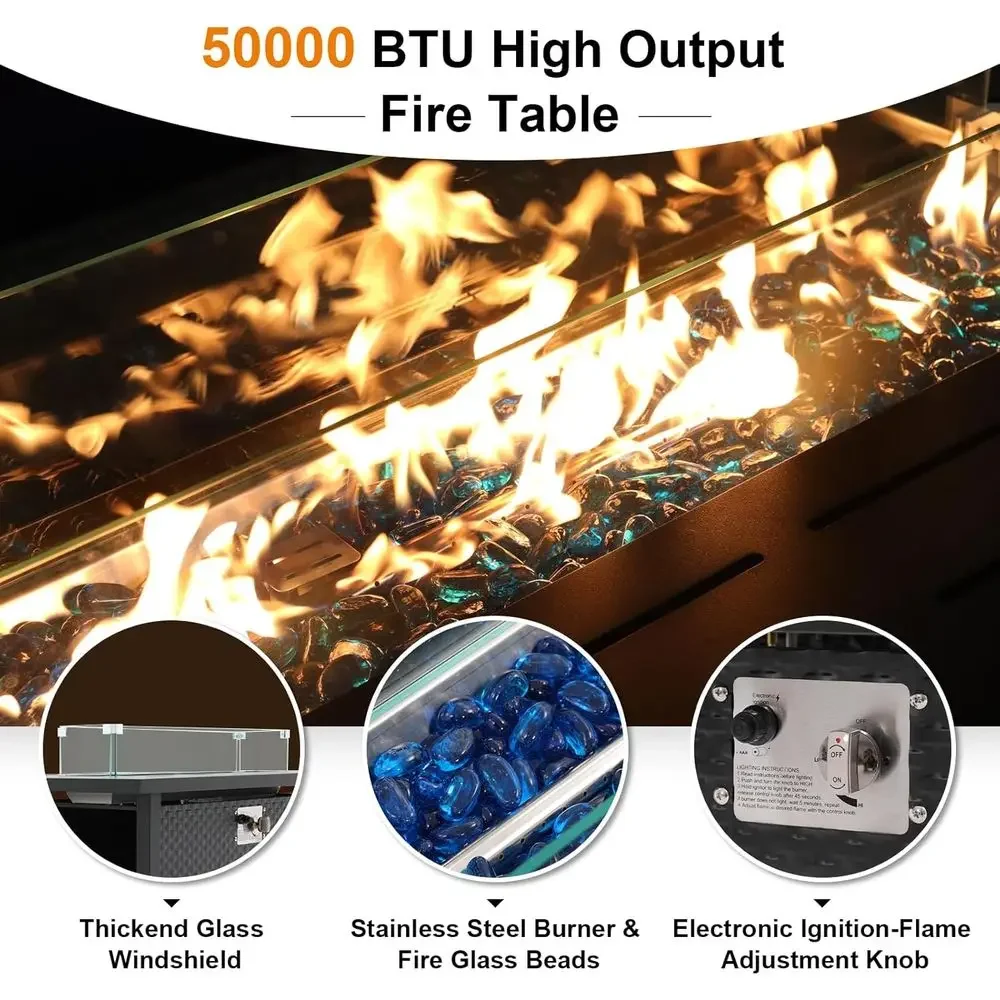 8-częściowy zestaw mebli ogrod – Outdoor Furniture Set With Fire Pit recenzja i cena
