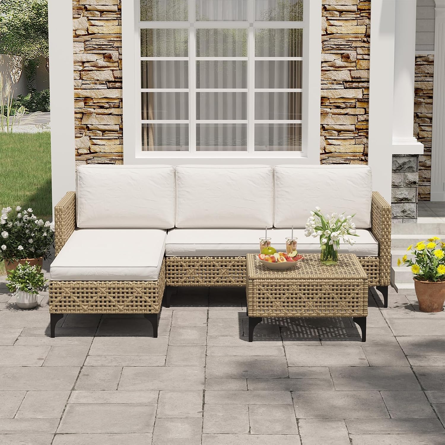 3-częściowy zestaw mebli ogrod – Outdoor Furniture Rattan recenzja i cena