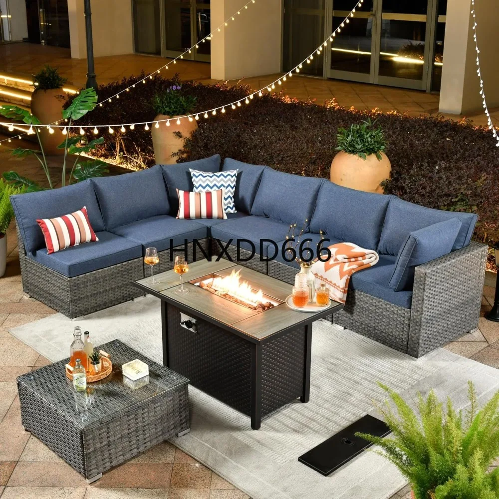 8-częściowy zestaw mebli ogrod – Outdoor Furniture Set With Fire Pit recenzja i cena