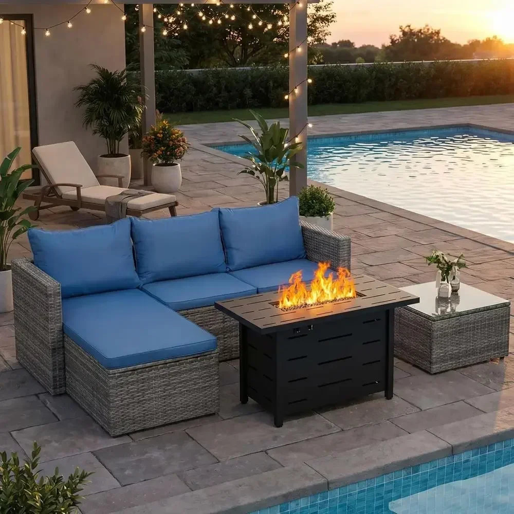 4-częściowy zestaw mebli ogrod – Outdoor Furniture Set With Fire Pit recenzja i cena